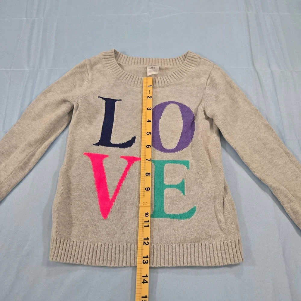 Carters Toddler Girls Gray Knit LOVE Graphic Sweater Size 4T Pullover